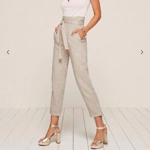 Reformation fisher pant beige size 2